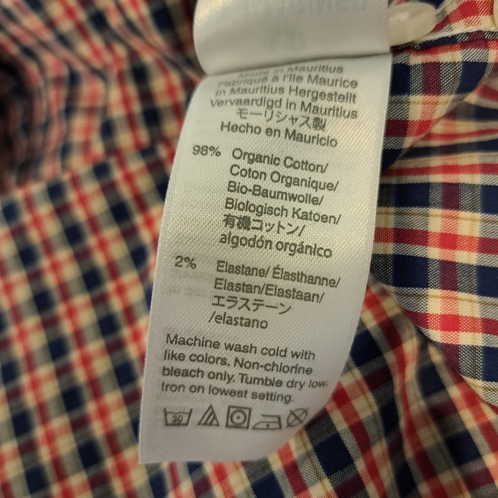J. Crew men's medium slim stretch 98% organic cotton button down plaid shirt - Picture 9 of 14
